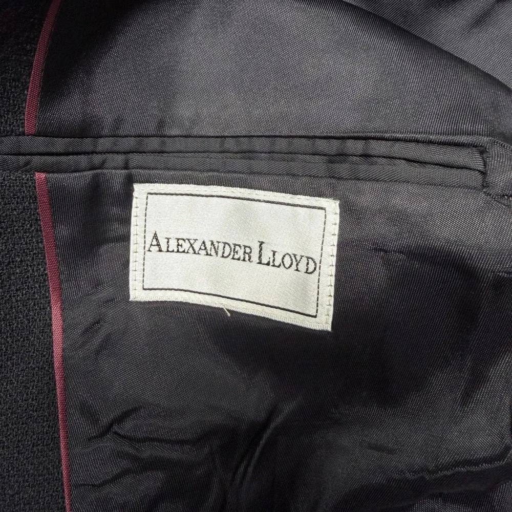 Alexander Lloyd Mens Black Wool Crepe Blazer Sport Coat 54L Made in USA